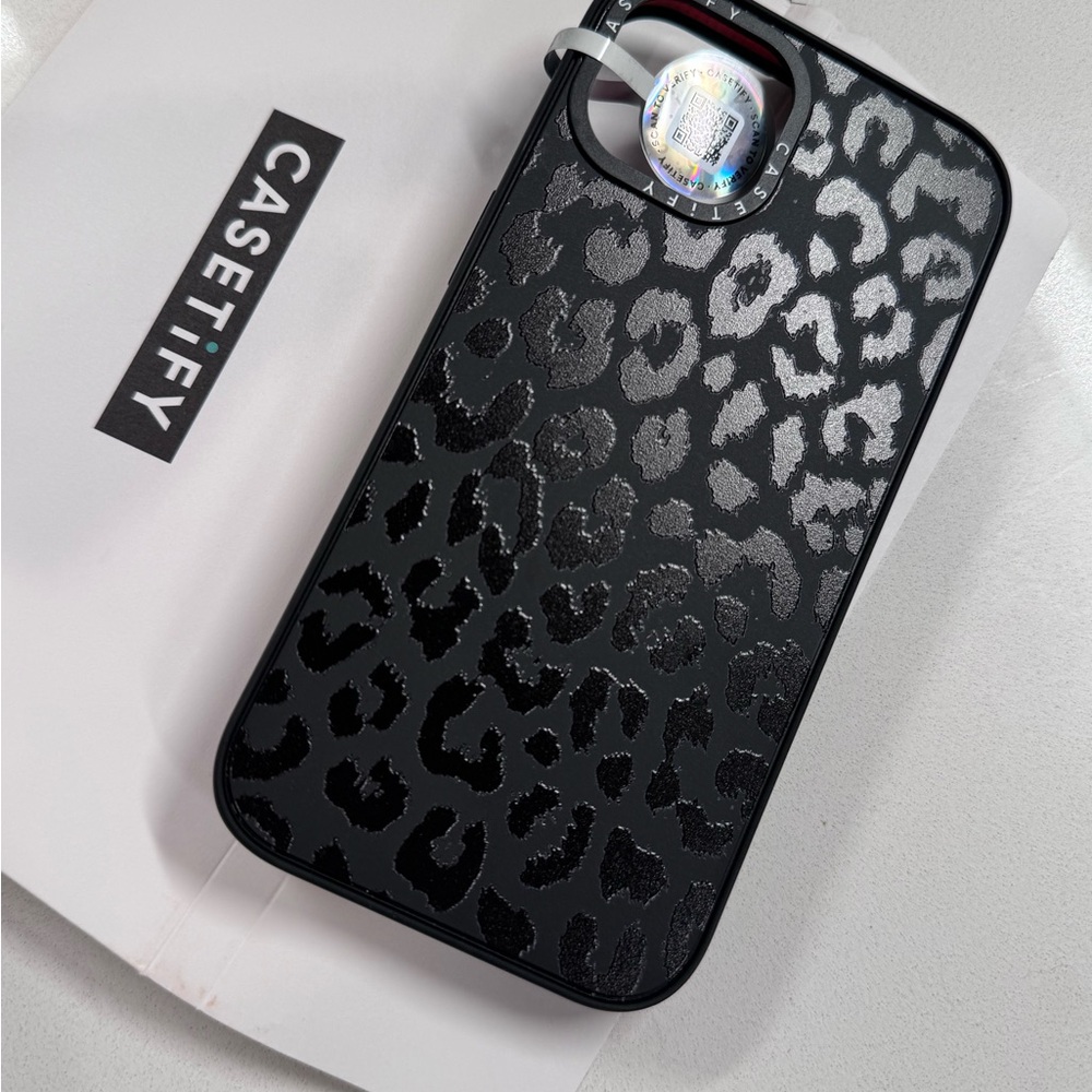 Casetify Black Leopard Print iPhone Case